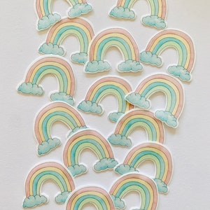 Personalizable, edible cupcake/ muffin toppers /cake decoration rainbow 15 pieces CUT OUT from edible paper or fondant