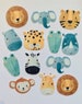 Edible Cupcake / Muffin Topper / Cake Decoration Wild Animals kids /Safari 18 pieces DANCED OUT of edible paper or fondant 