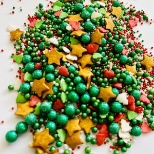 食べられるデコレーション / クリスマス / スプリンクルミックス / シュガースプリンクル / ケーキデコレーション / クッキーデコレーション クリスマスツリー / ファンシースプリンクルグリッター