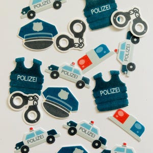 Decorazioni commestibili per cupcake/muffin/torte * Polizia * 22 pezzi RETTANGOLARI da carta commestibile o fondente / Regalo di compleanno per la polizia