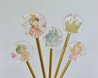 Lolli Prinzessin / Essbare Cupcake Topper / Muffin Stecker / Cake Topper Tortendeko Mitgebsel