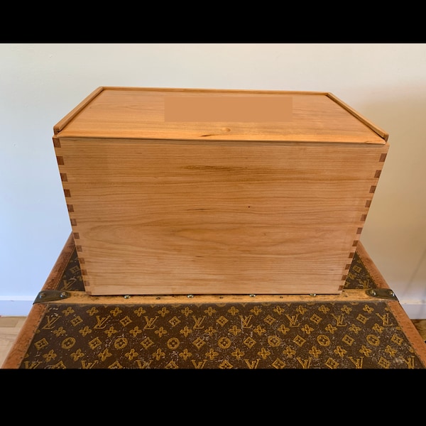 Elegant Wood Gift Box with Sliding Lid. Large box cherry wood storage box.