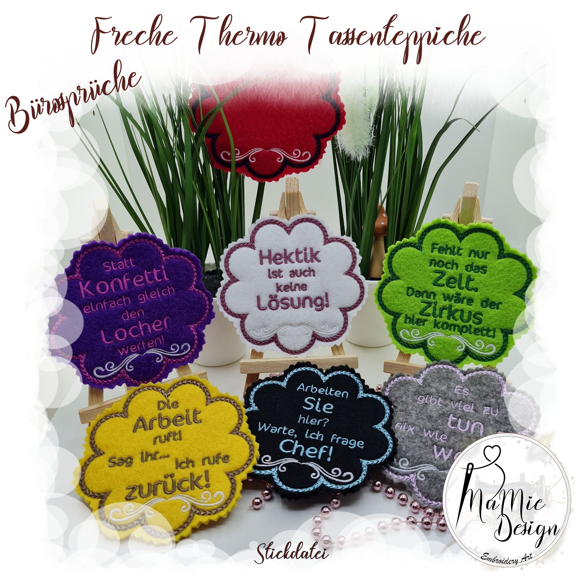 ITH "Cheeky Thermo Mug Rugs" 6 different sayings + blank file