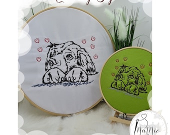 Love my Dog embroidery file frame size 10 x 10 and 13 x 18