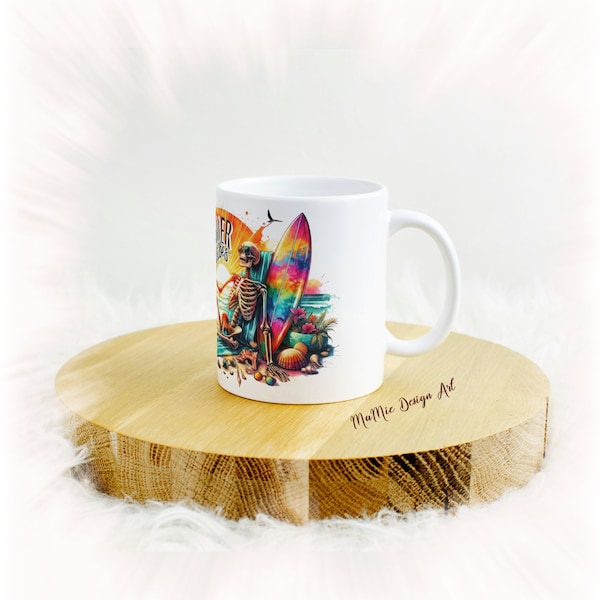 Kaffee/Teetasse »Skelett-Summer-Vibes«