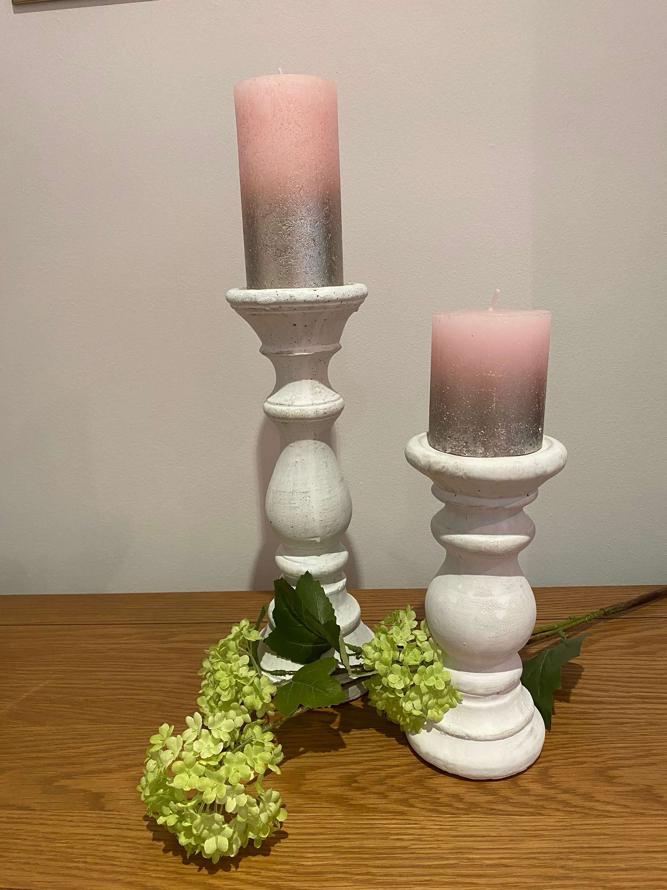 Medium Stone Candle Holder Antique Finish Pillar Candle Etsy
