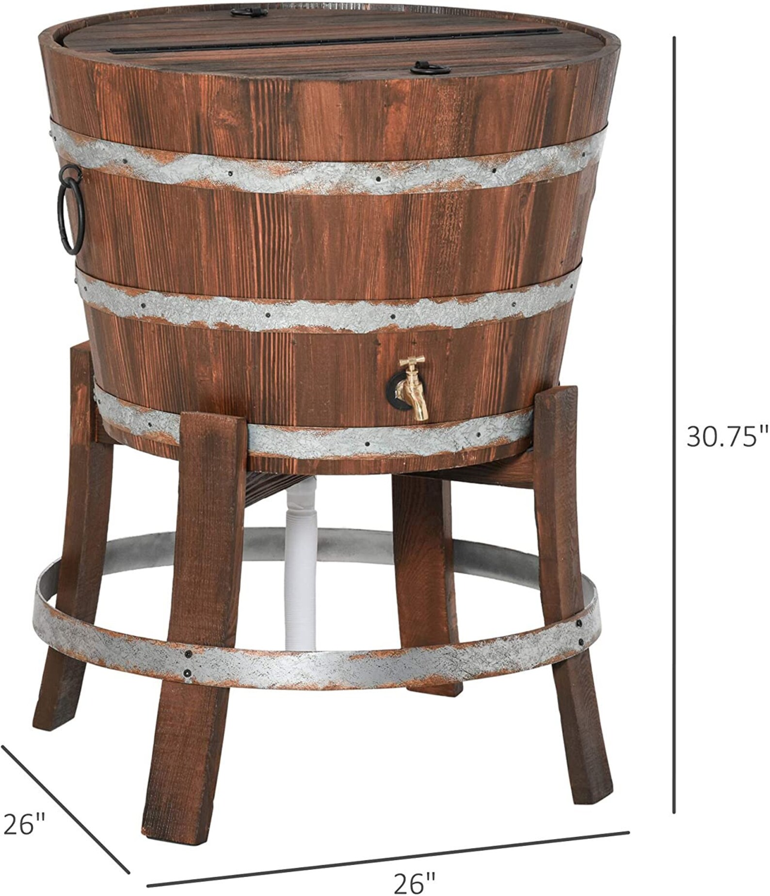 Retro Style Ice Bucket Outdoor Beverage Cooler Brown Patio Etsy