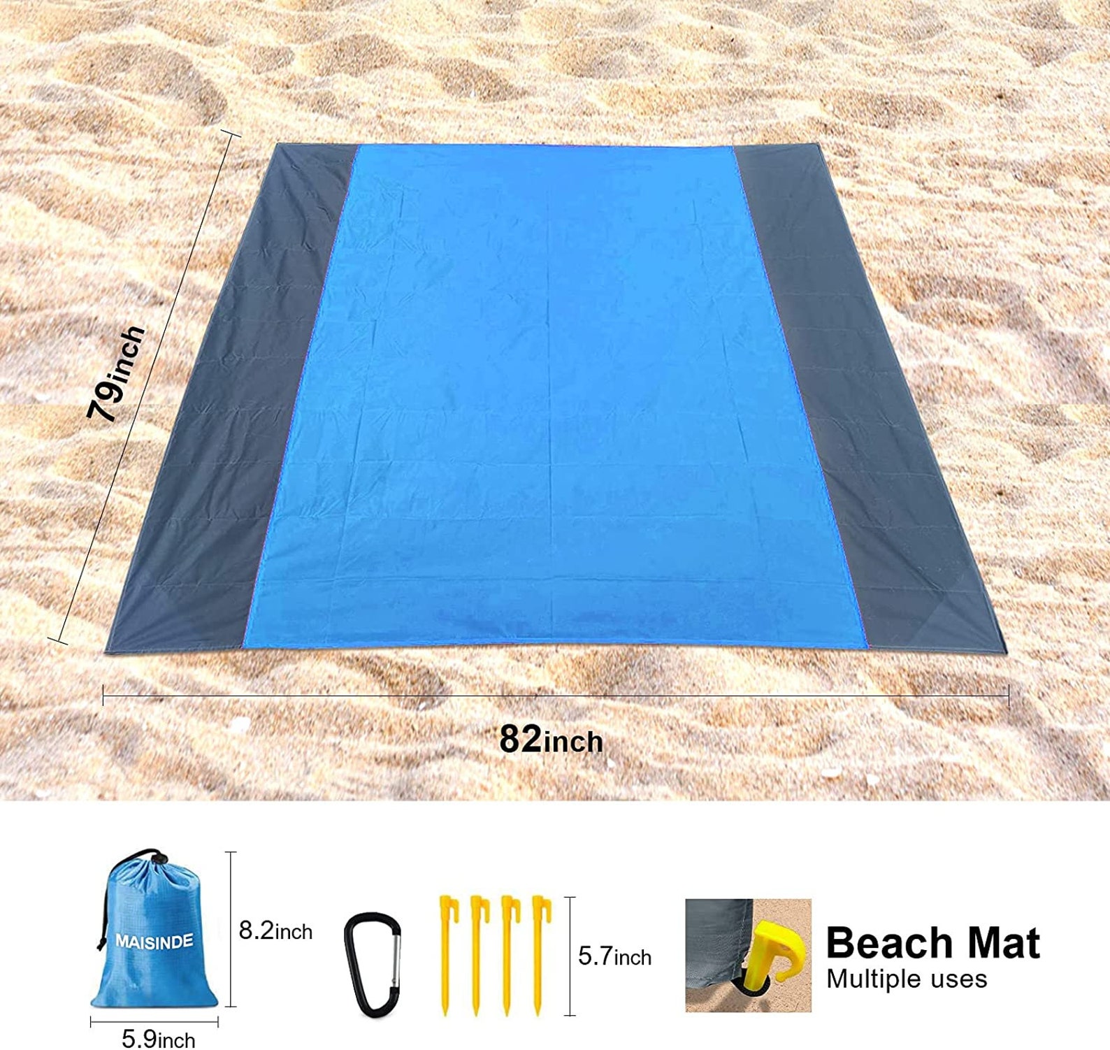 Hiwoss Sand Proof Beach Blanket,Waterproof Sand Free Beach