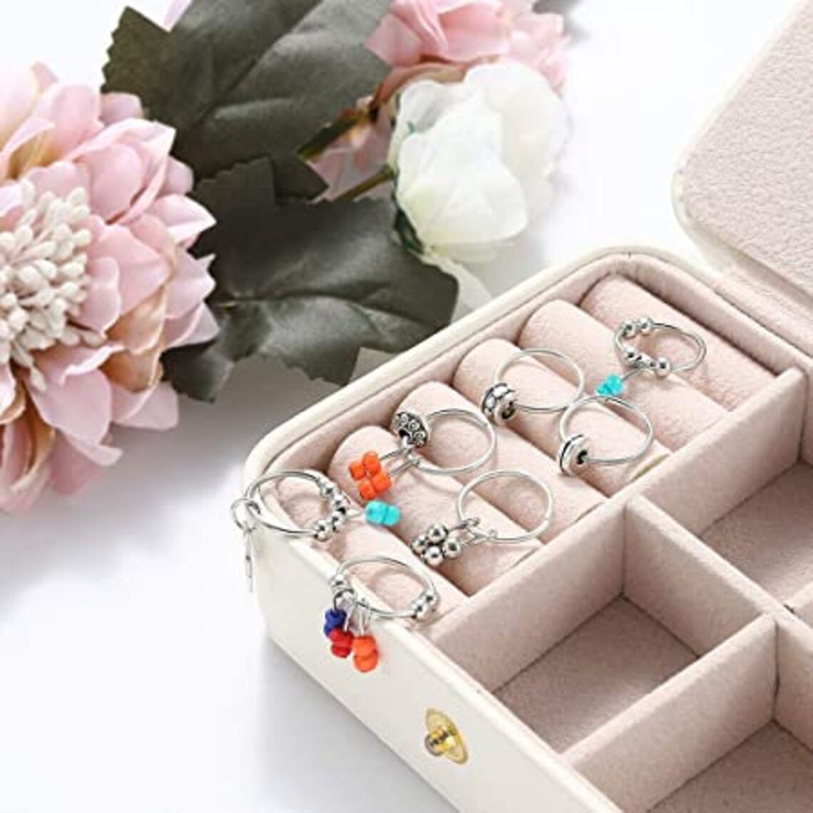 7pcs Hair Braid Rings Silver Star Hair Rings Silver Beads Etsy