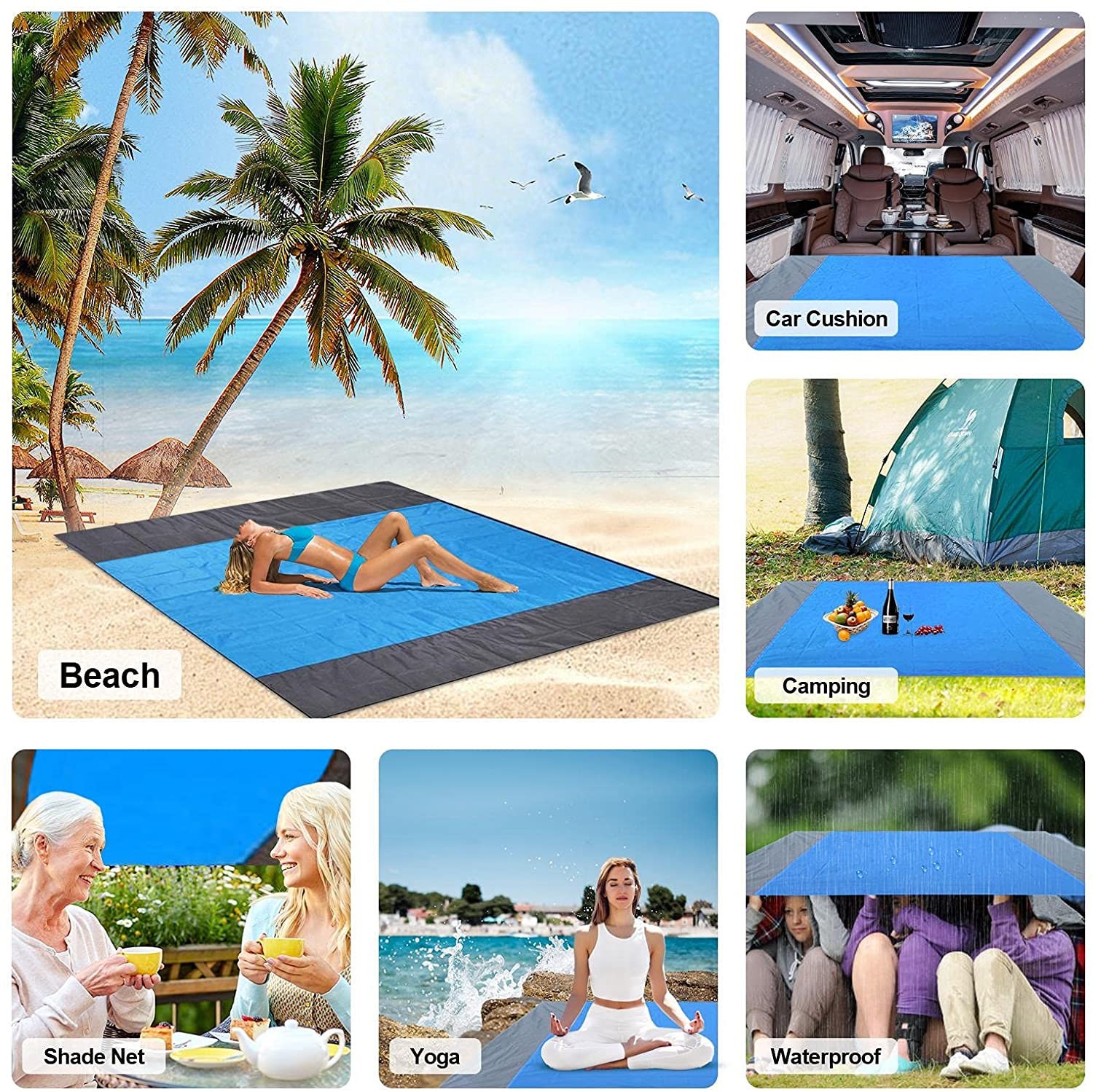 Beach Blanket Waterproof Sand Proof Outdoor Mat Portable Etsy