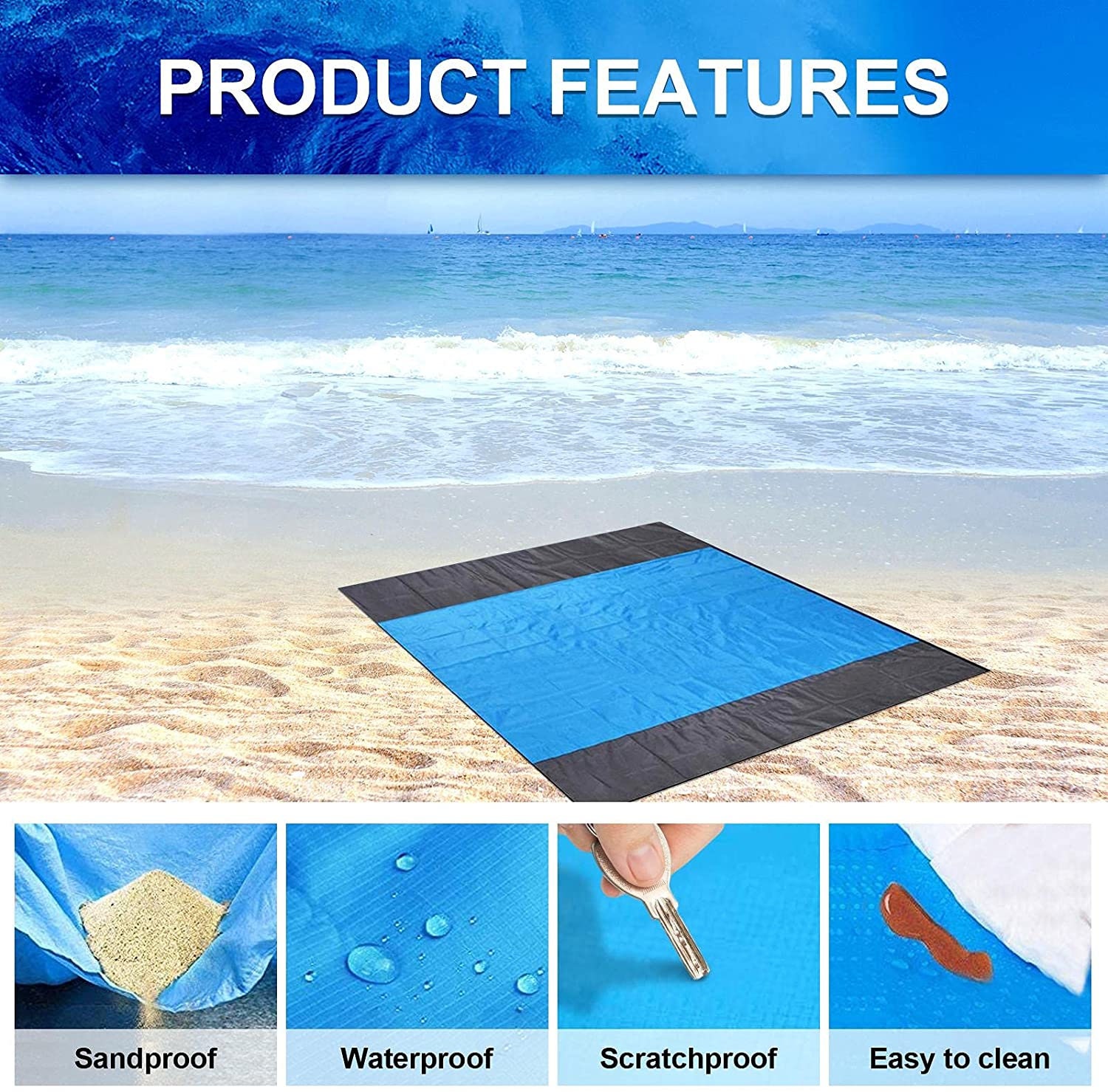 Beach Blanket Waterproof Sand Proof Outdoor Mat Portable Etsy
