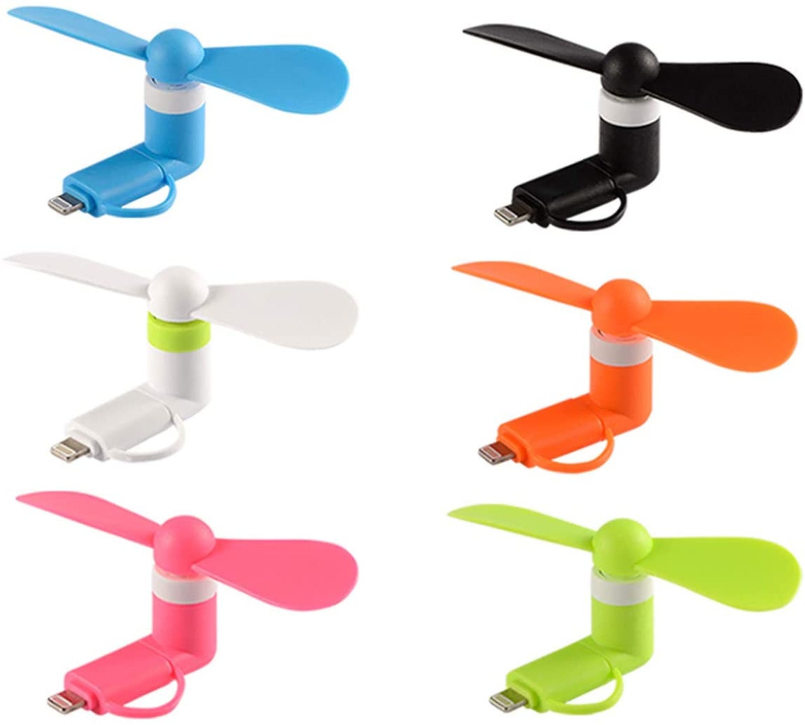 6 pack Mini Cell Phone Fan 2in1 Fan Colorful for Etsy