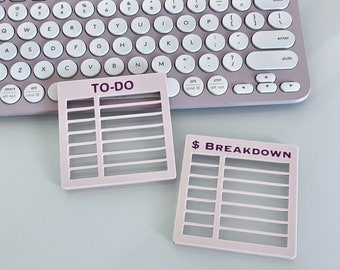 ToDo Stencil for Sticky Notes Desk Accessories Post It Office Budget Tool Cash Breakdown Teller Slip