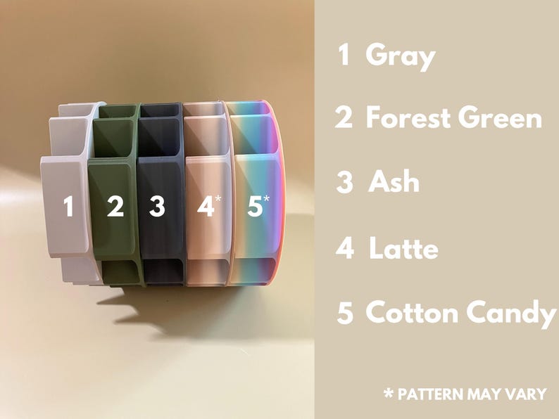 Puede incluir: Cinco organizadores de almacenamiento de diferentes colores, numerados del 1 al 5. Los colores son gris, verde bosque, ceniza, latte y algod&oacute;n de az&uacute;car. Los organizadores est&aacute;n hechos de un material texturizado y tienen un dise&ntilde;o de panal. El texto "PATTERN MAY VARY" est&aacute; escrito debajo de la imagen.