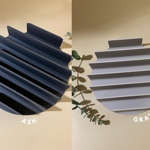 Puede incluir: Dos bandejas redondas decorativas con un dise&ntilde;o acanalado. La bandeja de la izquierda es de color ceniza y la bandeja de la derecha es gris.
