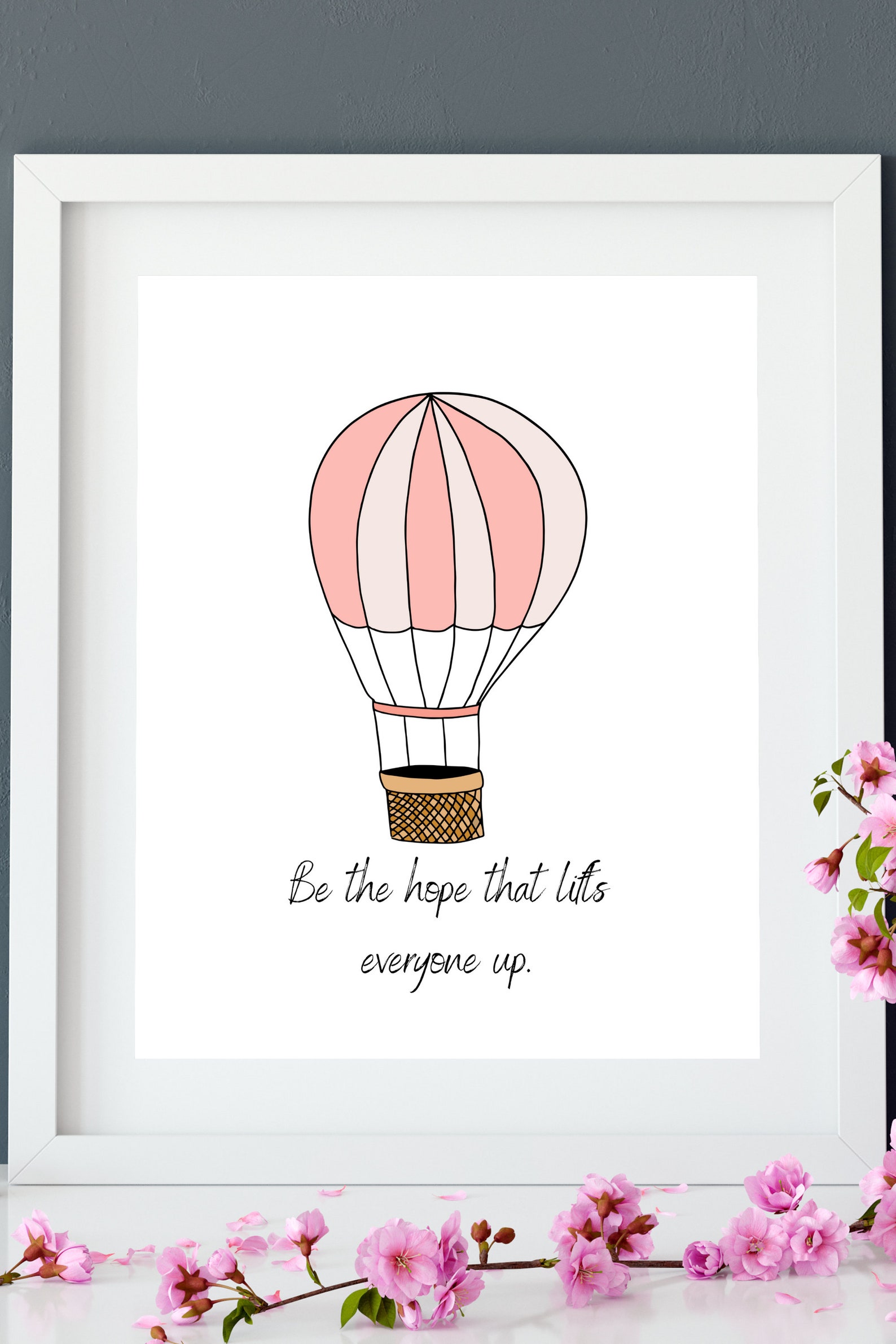Hot Air Balloon Word Art Digital Art Print Hot Air Balloon Etsy