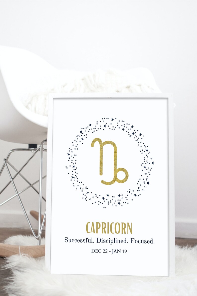 Capricorn Astrology Portrait Printable Wall Art Astrology Etsy