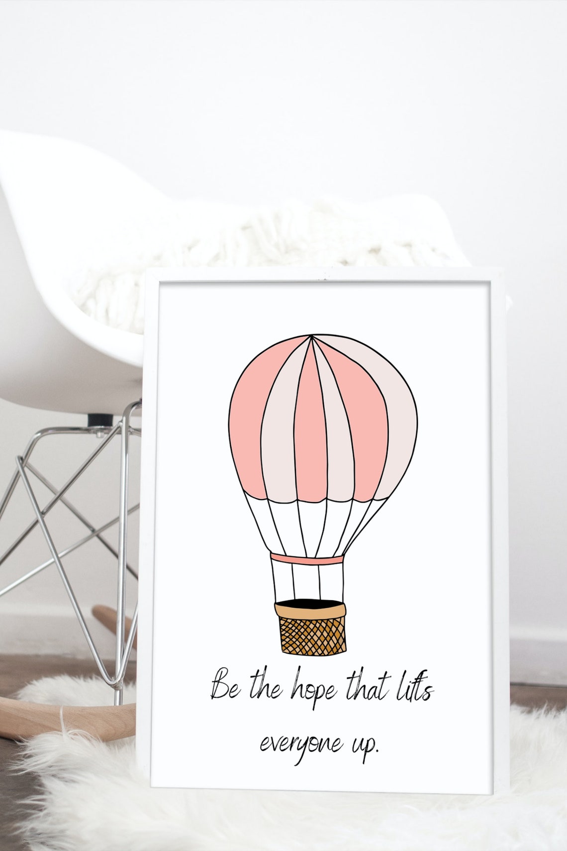 Hot Air Balloon Word Art Digital Art Print Hot Air Balloon Etsy