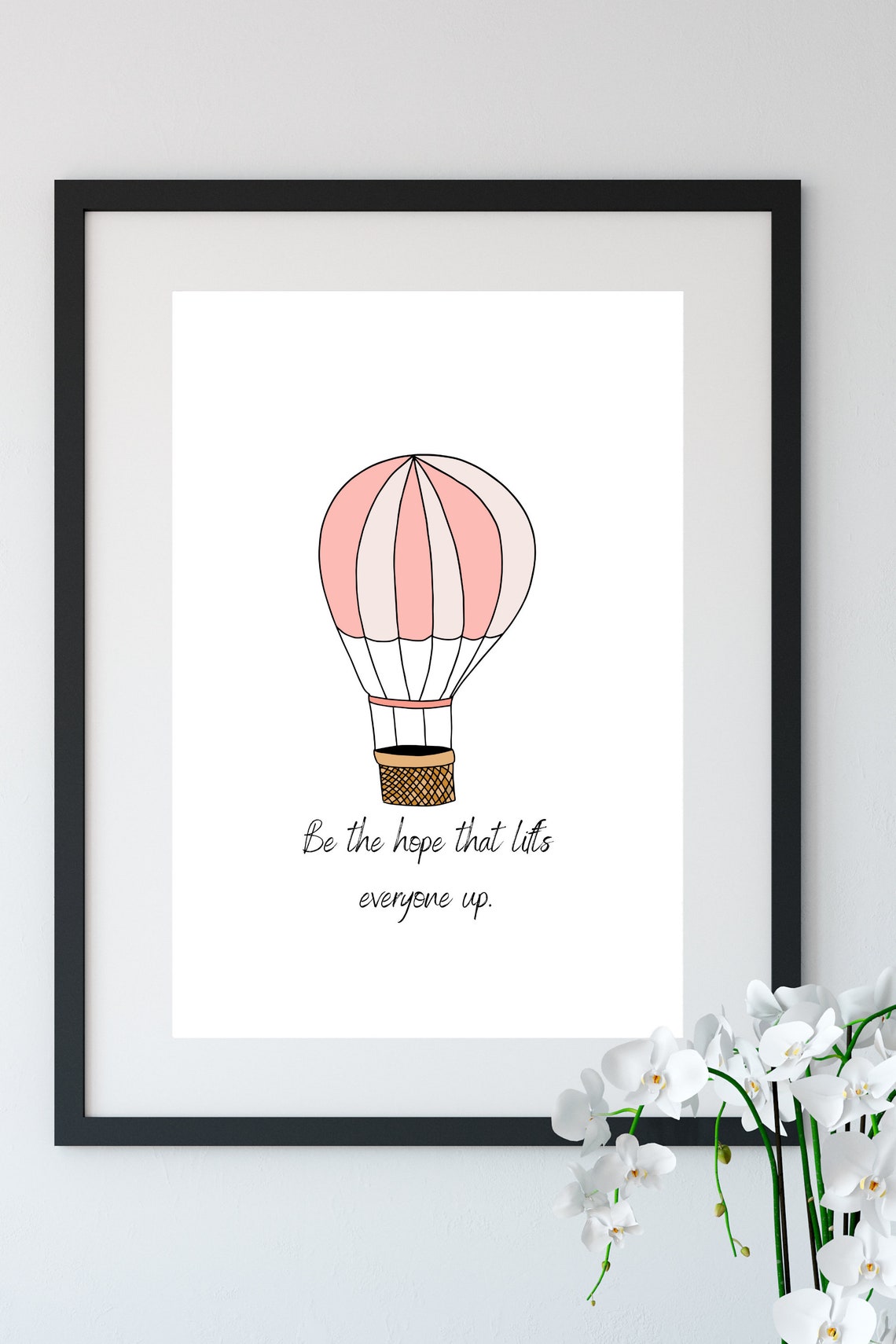 Hot Air Balloon Word Art Digital Art Print Hot Air Balloon Etsy