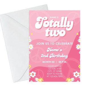 Customizable Totally Two Birthday Invitation - 5x7