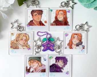 Dijes acrílicos estilo polaroid de STARDEW VALLEY WINTER / dijes románticos de soltero/a/despedida de soltera/krobus de 2 pulgadas