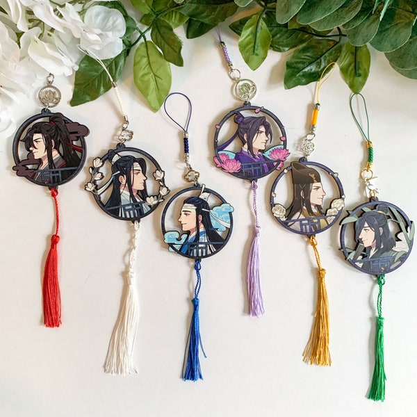 Maple Wood MDZS Charms | Wei Wuxian / Lan Wangji / Jiang Cheng / Lan Xichen / Jin Guangyao / Nie Huisang