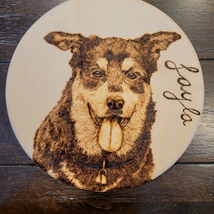 Custom Wood burned Pet Portrait (Pyrography)