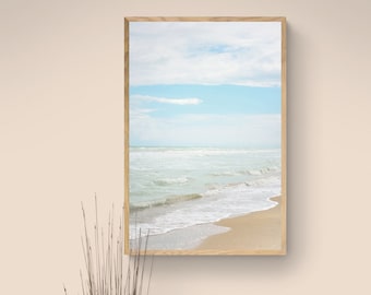 Sea Print, Blue Sea Print, Sea Photography, Sea Waves Art Print, Landscape Wall Art, Printable Poster Blue Italy, Sea Wall Art Decor