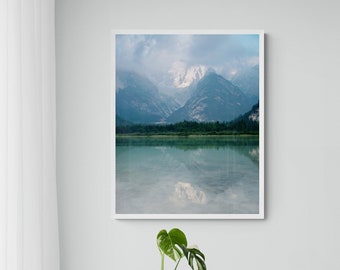 Scandinavian Art Lake Print, Landscape Photography Nature Poster, Mountain Lake Print, Modern Home Decor, Mountains Wall Art, Nature Prints