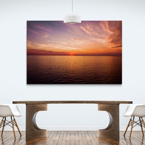 Sunset In Ocean Wall Art, Sea Sunset Wall Art, Ocean Photography, Large Print, Sunset Photography, Sea Landscape, Ocean Landscape, Ocean Art