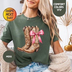 Comfort Colors Cowboy Boots Shirt: Western Graphic Tee