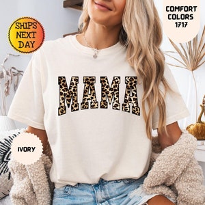 Comfort Colors® Leopard Mama Shirt, Leopard Cheetah Mama Tshirt, Leopard Pattern Mama Shirt, Mothers Day Gift, New Mom Gift, Mom Life Tshirt
