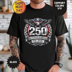 Comfort Colors Retro 250th Anniversary of The United States Shirt, USA Independence Day T-shirt