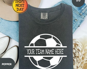 Comfort Colors® Soccer Ball Shirt, Custom Soccer Team T Shirt, Soccer Dad T-Shirt, Soccer Mom T Shirt, Soccer Coach T-Shirt, Soccer Fan Tee