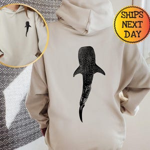Whale Shark Graphic Hoodie: Beachy Coconut Girl Sweatshirt
