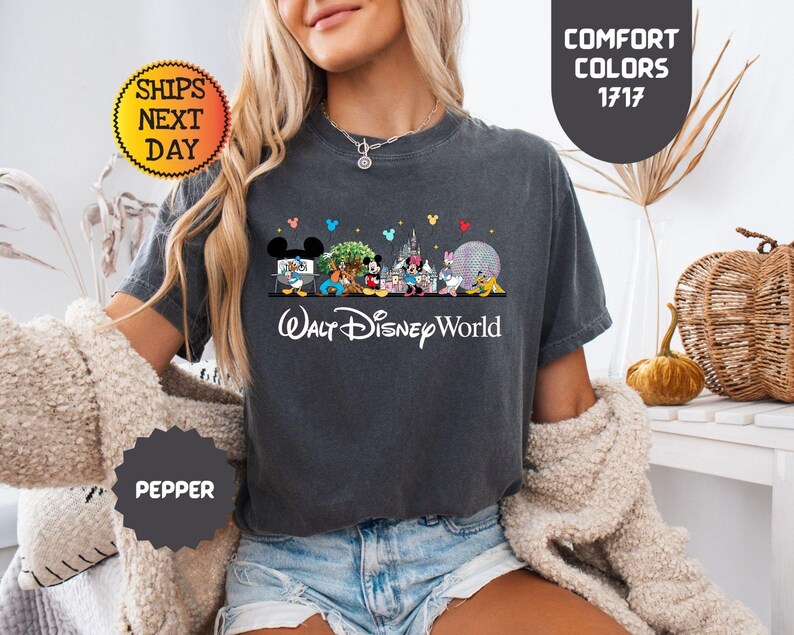 Comfort Color Disney World Mickey & Friends Shirt, Epcot World Tour T-shirt, Walt Disney World Family Vacation 2026 Tee image 5
