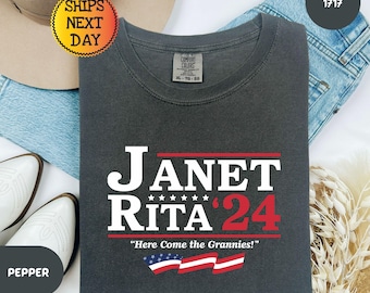 ジャネットとリタの大統領選2024シャツ - おばあちゃんの選挙Tシャツ
