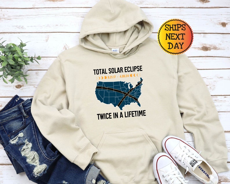 Total Solar Eclipse Twice in A Lifetime 2017 2024 Shirt, April 8 2024