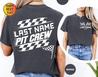 Comfort Colors Custom Racing Shirt: Personalized Pit Crew Family Outfit