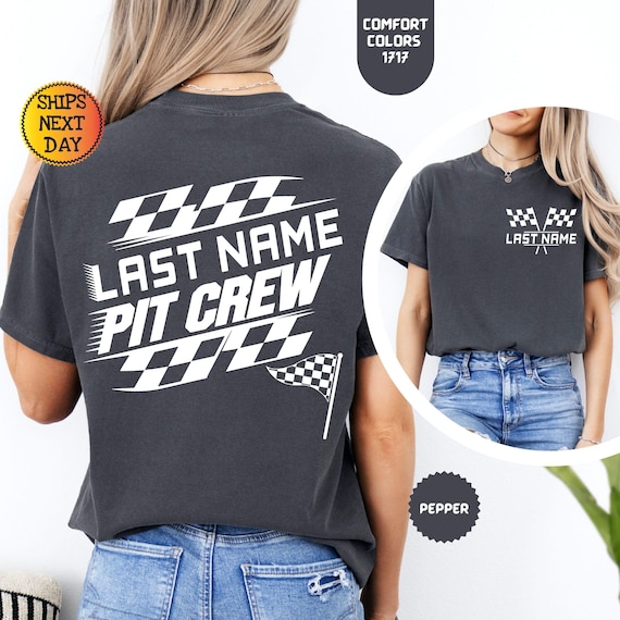 Comfort Colors Custom Racing Shirt: Personalized Pit Crew Family Outfit