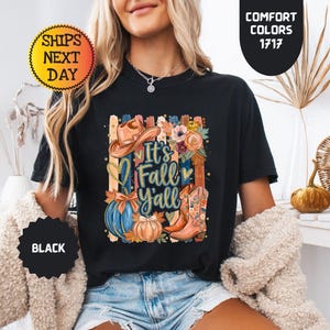 Comfort Colors® Western Fall Shirt, Its Fall Yall T-shirt, Cowgirl Autumn Graphic Tee image 5