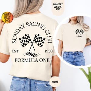 Comfort Colors® Sunday Racing Club Formula One T-Shirt, Aesthetic Formula One Fan Gift, Racing Club Tee, Preppy Racing Clothing, Racing Day