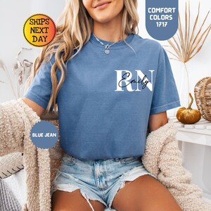 Personalized Registered Nurse Comfort Colors Shirt, Custom Name Nurse Shirt, RN Pocket Tshirt, Nurse Life Shirt, RN Grad Tee, New Nurse Gift