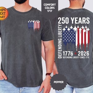 Comfort Colors America Anniversary Shirt, 1776–2026 USA T-Shirt, Patriotic American Flag Shirts