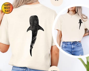 Comfort Colors® Whale Shark Shirt, Beachy Tshirt, Shark Tee, Coconut Girl, Jesus Lover Shirt, Christian Crewneck, Faith Over Fear, Surf Tee