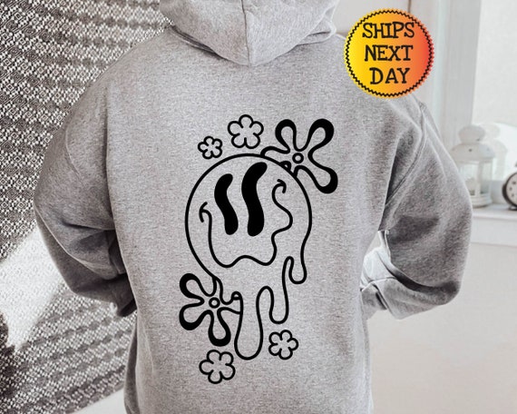 Melting Hoodie Trippy Gifts Melty Melting on Back Hoodie - Etsy