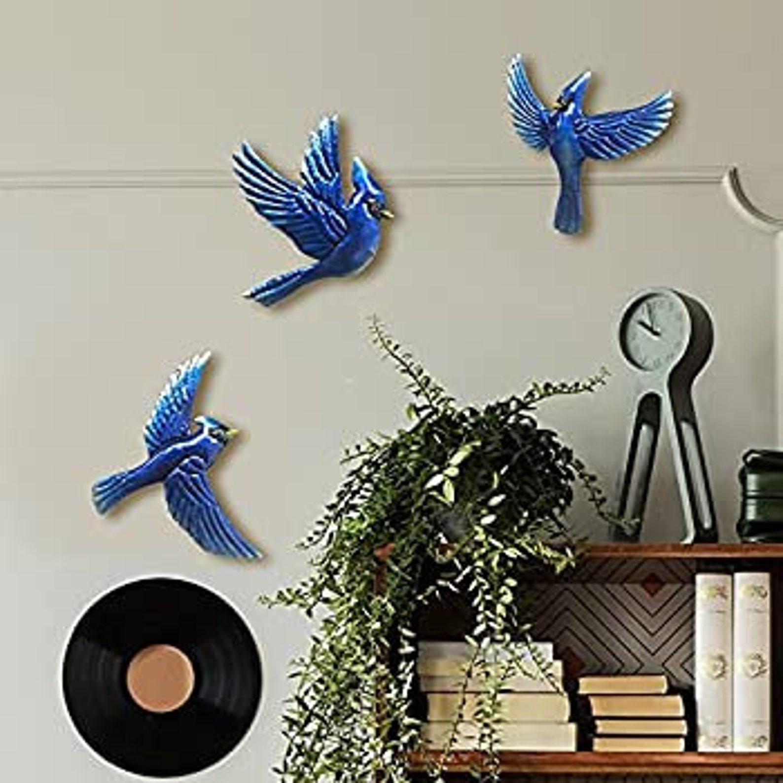 Blue Bird Wall Decor 9inch Large 3pack Metal Wall Decoration Etsy