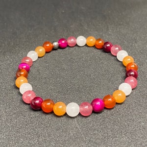 Lesbian Pride Flag Beaded Gemstone Bracelet