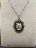 Black and Ivory Three Muses Cameo Necklace