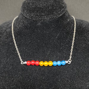 Pansexual Pride Flag Bar Necklace